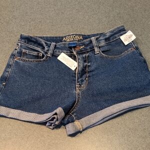 Arizona Jean Company Women's Classic Blue Jean Shorts Broken Zipper Sz7